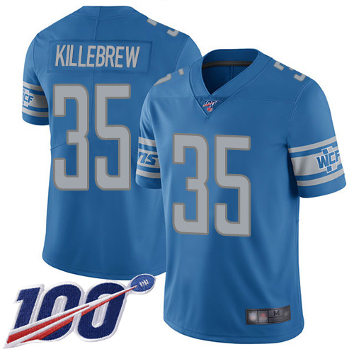 Detroit Lions Limited Blue Men Miles Killebrew Home Jersey NFL Football #35 100th Season Vapor Untouchable